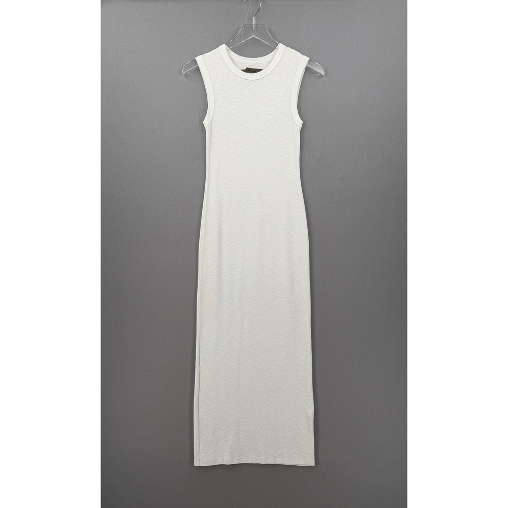 ENZA COSTA Textured Knit Sleeveless Maxi Dress Womens Small Off White Crew neck - Picture 4 of 16